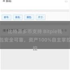 比特派多币支持 Bitpie钱包安全可靠，资产100%自主掌控