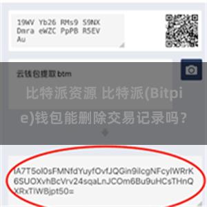 比特派资源 比特派(Bitpie)钱包能删除交易记录吗？