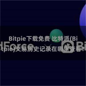 Bitpie下载免费 比特派(Bitpie)交易历史记录在哪里查看？